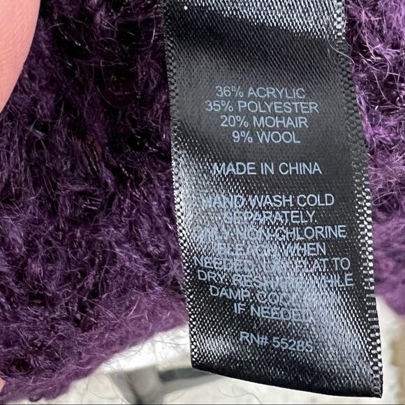 Express Knit Purple Sweater Cardigan with Sequin Size XS - Picture 7 of 7